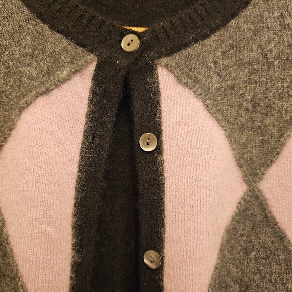 Lord & Taylor Argyle cashmere cardigan - Picture 3 of 10
